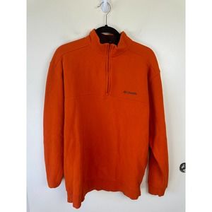 Columbia Mens Fleece Sweatshirt Klamath Range II Half Zip Pullover Orange L